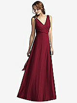 Front View Thumbnail - Burgundy Sleeveless V-Neck Chiffon Wrap Dress