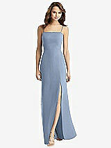 Rear View Thumbnail - Cloudy Tie-Back Cutout Trumpet Gown with Front Slit
