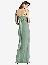 Front View Thumbnail - Seagrass Tie-Back Cutout Trumpet Gown with Front Slit