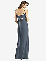Front View Thumbnail - Silverstone Tie-Back Cutout Trumpet Gown with Front Slit