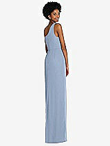 Rear View Thumbnail - Cloudy One-Shoulder Chiffon Trumpet Gown