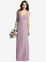 Front View Thumbnail - Suede Rose Sleeveless V-Back Long Trumpet Gown