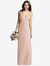 Front View Thumbnail - Cameo Sleeveless V-Back Long Trumpet Gown