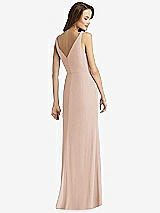 Rear View Thumbnail - Cameo Sleeveless V-Back Long Trumpet Gown