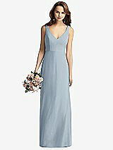 Front View Thumbnail - Mist Sleeveless V-Back Long Trumpet Gown