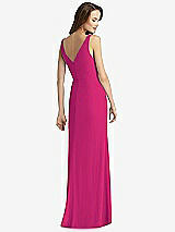 Rear View Thumbnail - Think Pink Sleeveless V-Back Long Trumpet Gown