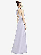 Front View Thumbnail - Silver Dove High-Neck Cutout Satin Dress with Pockets