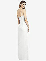 Rear View Thumbnail - White Spaghetti Strap Draped Skirt Gown with Front Slit