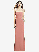 Alt View 1 Thumbnail - Desert Rose Spaghetti Strap A-line Crepe Dress with Pockets
