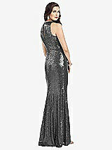 Rear View Thumbnail - Stardust Long Sequin Sleeveless Gown with Front Slit