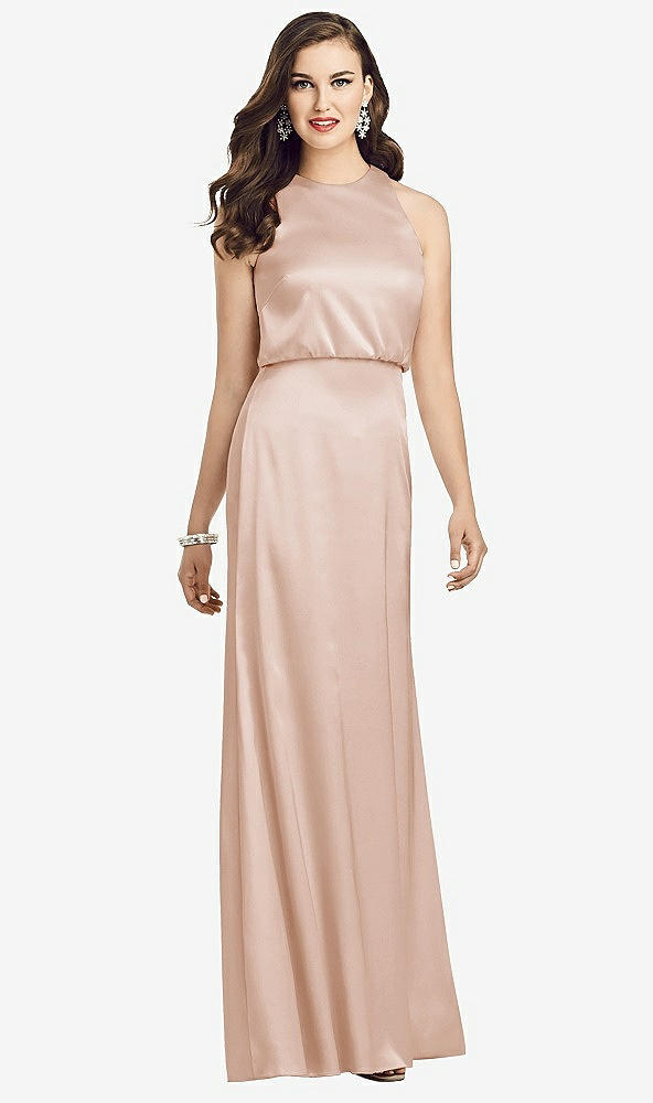 Front View - Cameo Sleeveless Blouson Bodice Trumpet Gown