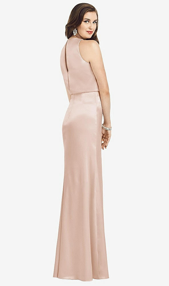 Back View - Cameo Sleeveless Blouson Bodice Trumpet Gown