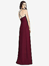 Rear View Thumbnail - Cabernet Criss Cross Back Crepe Halter Dress with Pockets