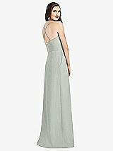 Rear View Thumbnail - Willow Green Criss Cross Back Crepe Halter Dress with Pockets