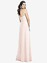 Rear View Thumbnail - Blush Strapless Pleated Skirt Crepe Dress with Pockets