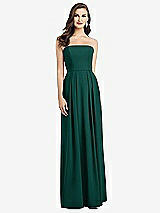 Alt View 1 Thumbnail - Evergreen Strapless Pleated Skirt Crepe Dress with Pockets