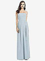 Alt View 1 Thumbnail - Mist Strapless Pleated Skirt Crepe Dress with Pockets