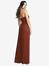 Rear View Thumbnail - Auburn Moon Strapless Notch Crepe Jumpsuit with Pockets