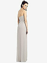 Rear View Thumbnail - Oyster Slim Spaghetti Strap Chiffon Dress with Front Slit 