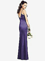Rear View Thumbnail - Regalia - PANTONE Ultra Violet Slim Spaghetti Strap V-Back Trumpet Gown