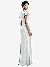 Rear View Thumbnail - Sterling Flutter Sleeve Draped Wrap Stretch Maxi Dress