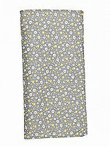 Side View Thumbnail - Platinum/marigold Floral Arnit Floral Jacquard Pocket Square