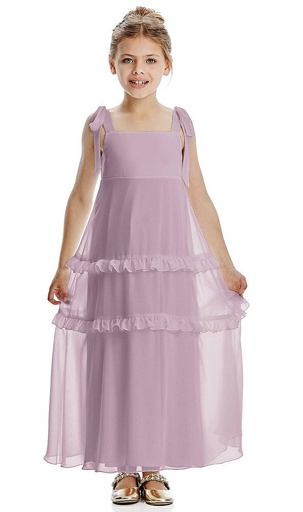 Front View - Suede Rose Flower Girl Dress FL4071
