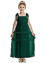 Front View Thumbnail - Hunter Green Flower Girl Dress FL4071