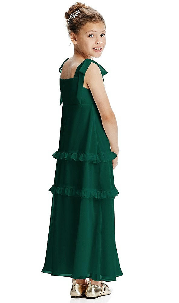 Back View - Hunter Green Flower Girl Dress FL4071