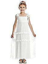 Front View Thumbnail - White Flower Girl Dress FL4071