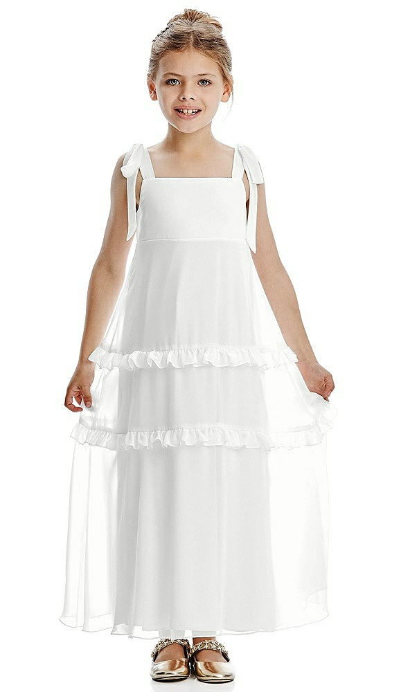 Front View - White Flower Girl Dress FL4071