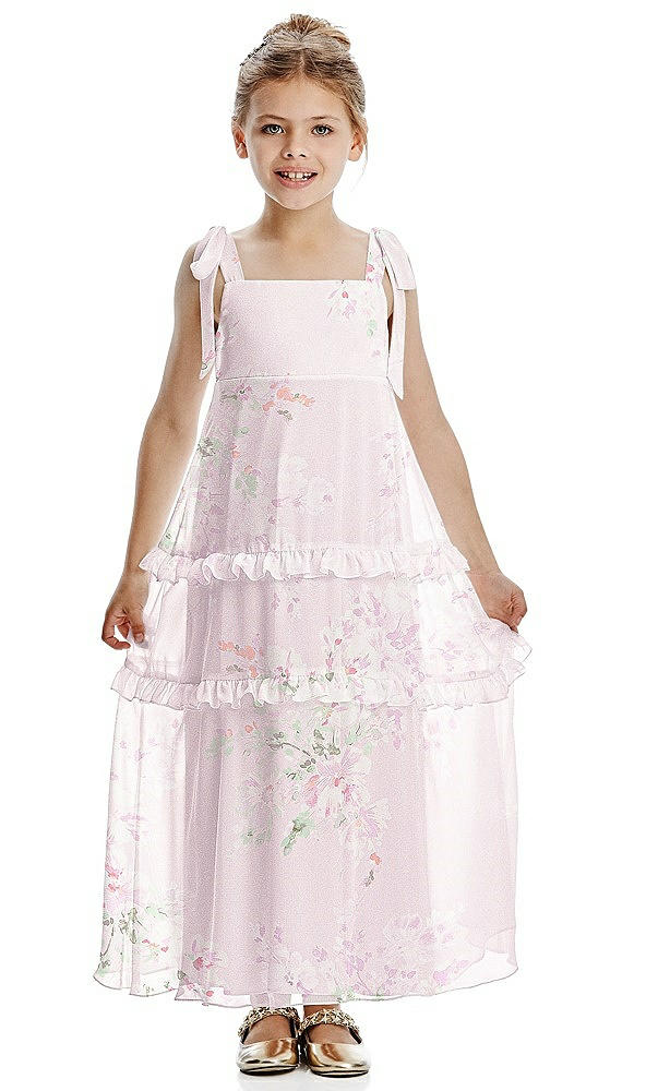 Front View - Watercolor Print Flower Girl Dress FL4071