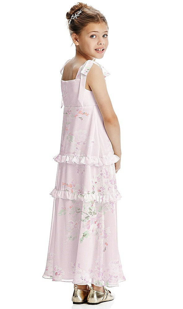 Back View - Watercolor Print Flower Girl Dress FL4071
