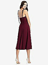Rear View Thumbnail - Cabernet Bustier Crepe Midi Dress with Adjustable Bow Straps
