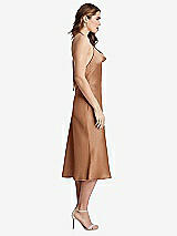 Side View Thumbnail - Toffee Cowl-Neck Convertible Midi Slip Dress - Piper