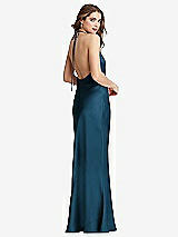 Front View Thumbnail - Atlantic Blue Cowl-Neck Convertible Maxi Slip Dress - Reese