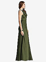 Side View Thumbnail - Olive Green Cowl-Neck Maxi Tank Dress - Nova