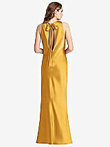 Front View Thumbnail - NYC Yellow Tie Neck Low Back Maxi Tank Dress - Marin