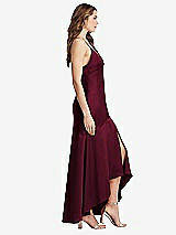 Side View Thumbnail - Cabernet Asymmetrical Drop Waist High-Low Slip Dress - Devon