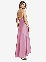 Rear View Thumbnail - Powder Pink Asymmetrical Drop Waist High-Low Slip Dress - Devon