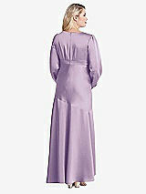 Alt View 2 Thumbnail - Pale Purple Puff Sleeve Asymmetrical Drop Waist High-Low Slip Dress - Teagan