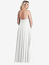 Alt View 2 Thumbnail - White High Neck Chiffon Maxi Dress with Front Slit - Lela