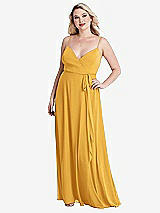 Alt View 1 Thumbnail - NYC Yellow Chiffon Maxi Wrap Dress with Sash - Cora