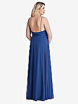 Alt View 2 Thumbnail - Classic Blue Chiffon Maxi Wrap Dress with Sash - Cora