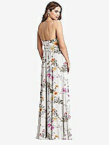 Rear View Thumbnail - Butterfly Botanica Ivory Chiffon Maxi Wrap Dress with Sash - Cora