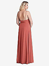 Alt View 2 Thumbnail - Coral Pink Chiffon Maxi Wrap Dress with Sash - Cora