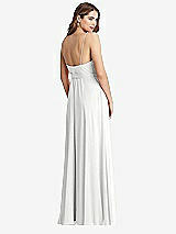 Rear View Thumbnail - White Chiffon Maxi Wrap Dress with Sash - Cora