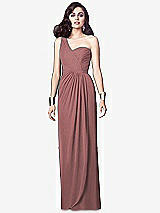 Alt View 1 Thumbnail - Rosewood One-Shoulder Draped Maxi Dress with Front Slit - Aeryn