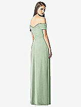 Rear View Thumbnail - Celadon Off-the-Shoulder Ruched Chiffon Maxi Dress - Alessia