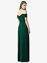 Rear View Thumbnail - Hunter Green Off-the-Shoulder Ruched Chiffon Maxi Dress - Alessia